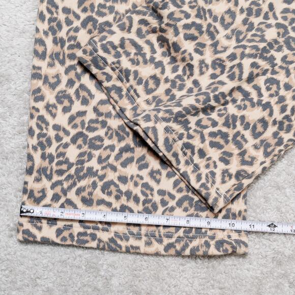 American Eagle Aerie Leopard Print New Heights Fleece Trousers Womens Size M - Picture 8 of 13